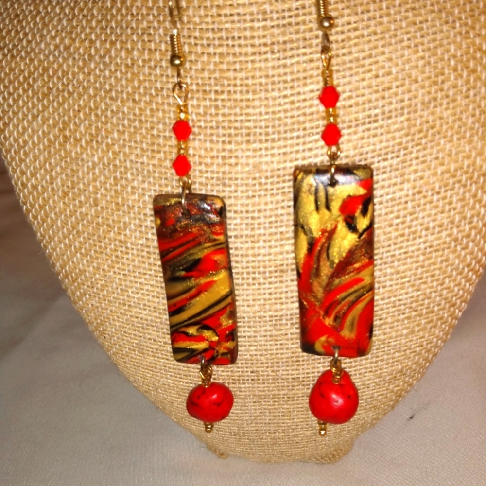 Polymer clay earrings. E43
